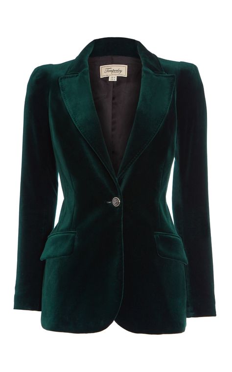 Velvet Jacket Outfit, Embroidered Tulle Dress, Vogue Dress, Temperley London, Velvet Fashion, Velvet Jacket, Tailored Jacket, Elegant Outfit, Green Fashion