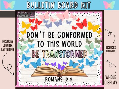 Bible Bulletin Board | christian bulletin board | Jesus bulletin board | church bulletin board kit | scripture bulletin board | butterfly Church Bulletin Board Ideas, Jesus Bulletin Boards, Bible Bulletin Boards, Christian Bulletin Boards, Church Bulletin Boards, Bulletin Board Ideas, Church Bulletin, Board Ideas, Bulletin Board