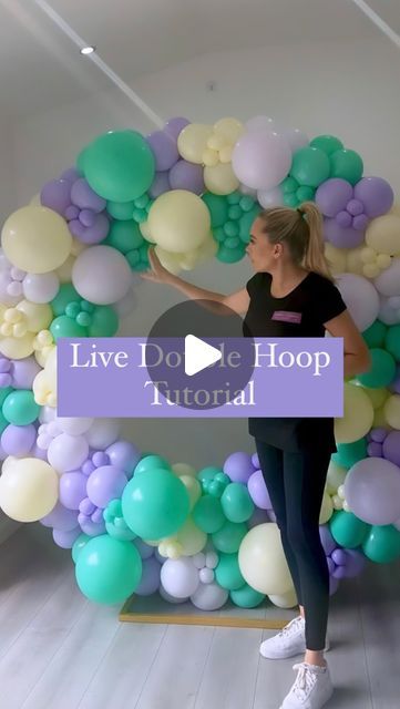 Meraki | Events Balloon Artistry Training by Rachael Hurst | A little BTS of our LIVE Double Hoop Tutorial!  At Meraki Academy, every live class brings something new, from Double Hoops, Plinths, and... | Instagram Balloon Hoop Ideas, Balloon Display Ideas, Balloon Hoop, Balloon Artist, Balloon Display, Everyone Is Welcome, Organic Design, Balloon Garland, Join Me