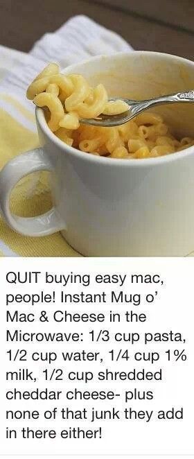 Cup Mac And Cheese, Homemade Easy Mac, Homemade Milk, Pasta Homemade, Mug Recipes, Microwave Recipes, Pasta Sauce, Om Nom, Mac And Cheese