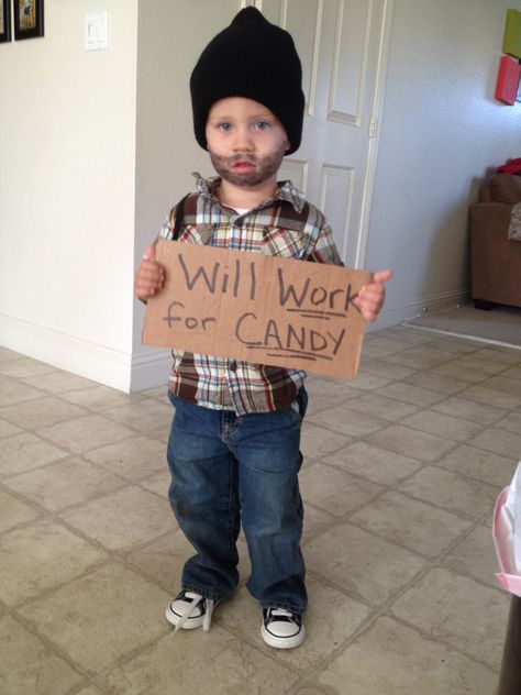 Work for candy-Halloween Costume/ toddler Hobo Costume Ideas, Hobo Halloween Costume, Hobo Costume, Candy Halloween Costumes, 19 Month Old, Costume Toddler, Cars Birthday Invitations, Halloween 2013, Toddler Halloween Costumes