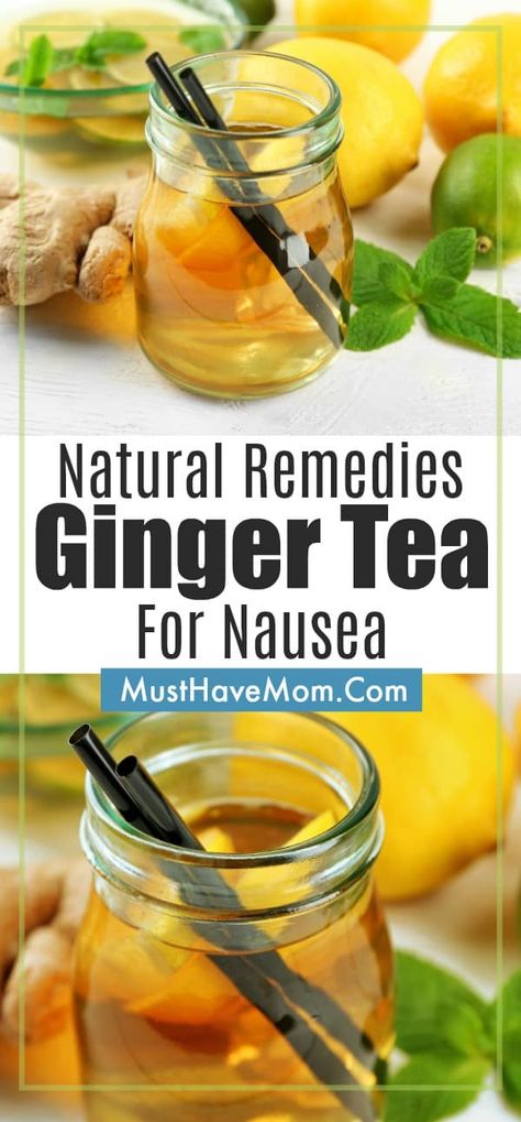 Ginger tea recipe to help relieve nausea naturally. Great natural remedy for pregnancy or nausea. #ginger #tea #nausea #naturalremedy #hollistic #pregnancy #morningsickness #recipe #drink #beverage Natural Remedy Nausea, Ginger Recipes For Nausea, Drinks For Nausea, Natural Anti Nausea Remedies, Nausea Remedies Pregnancy, Tea For Nausea, Ginger Tea For Nausea, Tumeric Tea Recipe, Ginger For Nausea