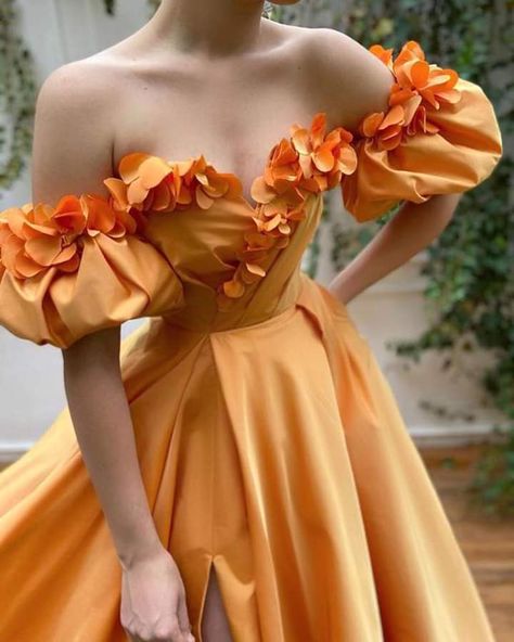 Prom Dress Elegant, Teuta Matoshi, Elegant Evening Dress, Prom Dress Long, Dress Elegant, Long Prom Dress, Orange Dress, Dress Long, Evening Dress