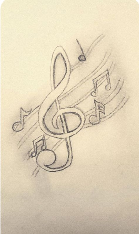 Art Related To Music, Cute Music Notes Drawings, Musical Note Drawing, Cool Music Drawings, Drawings Of Music Notes, Music Sketches Creative Easy, Drawing Of Microphone, How To Draw Music Notes, How To Draw A Violin