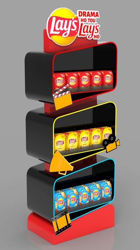 Lays Gondola Gondola Design, Horse Drawing Tutorial, Store Display Design, Pos Design, Pos Display, 3d Concept, Exhibition Booth Design, Exhibition Display, Point Of Purchase