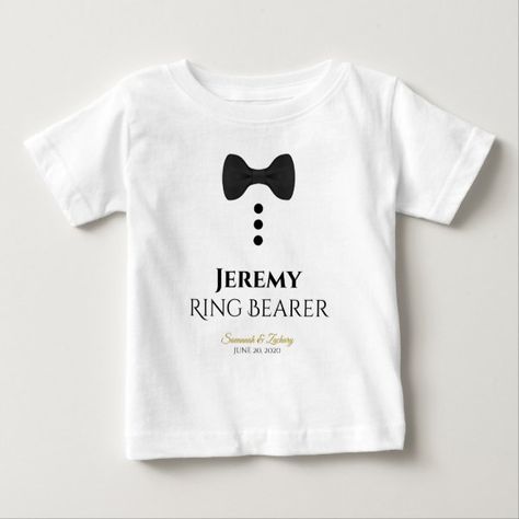 Fun Ring Bearer Black Tie Wedding Toddler T-shirt Bridal Party Tshirts, Ring Bearer Shirt, Flower Girl And Ring Bearer, Wedding Swag, Wedding Ring Bearer, Bachelor Party Gifts, Maine Wedding, Idea Design, Black Tie Wedding