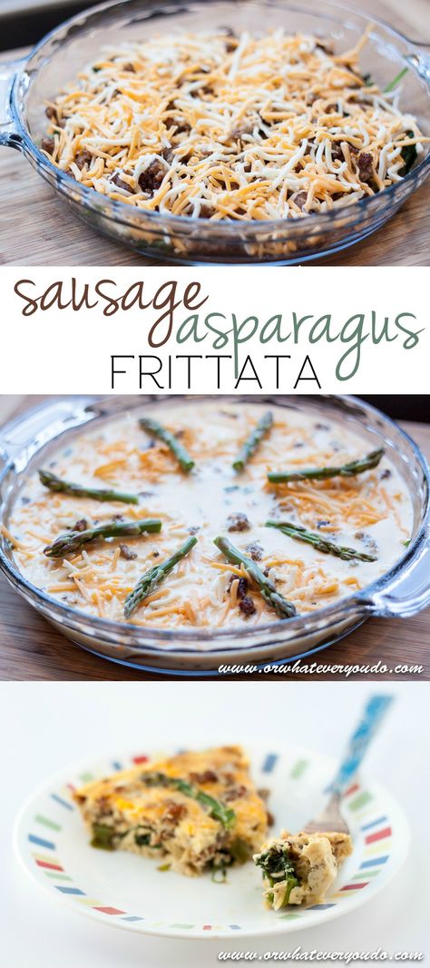 Sausage Asparagus Frittata Sausage And Asparagus, Brekkie Ideas, Simple Scrambled Eggs, Sausage Frittata, Asparagus Frittata, Easy Breakfasts, Healthy Entrees, Asparagus Recipes, Breakfast Meals