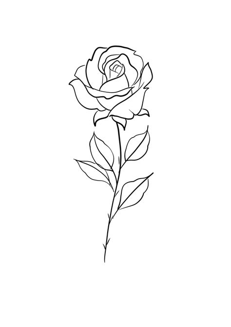 Tatoo Rose, Minimalistic Tattoo Ideas, 777 Tattoo, Minimalistic Tattoo, Angel Prayers, Simple Rose, Rose Drawing, Minimalist Tattoos, Tattoo Art Drawings