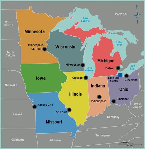 us mid west map - Google Search West Map, Chicago Lake, Midwest Region, Minnesota Lake, States And Capitals, The Oregon Trail, United States Map, Usa Map, Minneapolis Minnesota