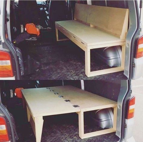 Folding bench/ bed Camper Van Conversions, Fold Up Beds, Campervan Bed, Camper Beds, Fold Out Beds, Camping Diy, Truck Bed Camper, Folding Bench, Van Life Diy