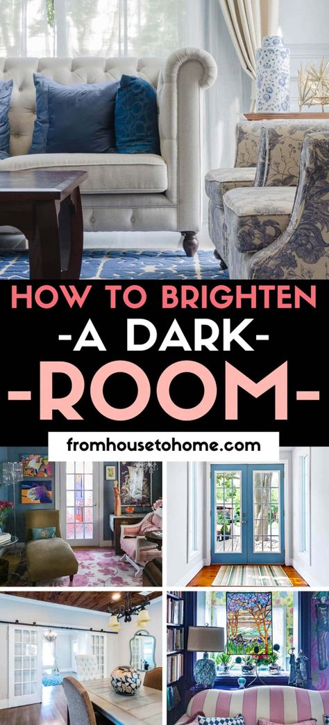 How To Brighten A Dark Room (Even If It Has No Windows) | Interior Design Rooms With No Windows, Brighten Up A Dark Room, Windows Interior, Interior Paint Colors For Living Room, Southern Style Home, Brighten Room, Greek Decor, House To Home, Dark Grey Walls