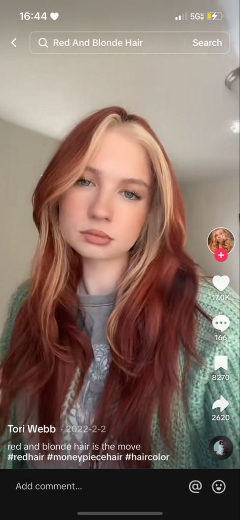 Red And Blonde Hair Color Peekaboo, Blonde Peekaboo, Red Peekaboo, Peekaboo Color, Red Blonde Hair, Peekaboo Hair, Red To Blonde, Hair Color And Cut, Hair Inspiration Color