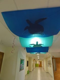 Ocean Decorations For The Classroom, Deep Sea Discovery Vbs, Ocean Commotion Vbs, Submerged Vbs, Ocean Vbs, Ocean Classroom, Ocean Theme Classroom, 13 November, Under The Sea Theme