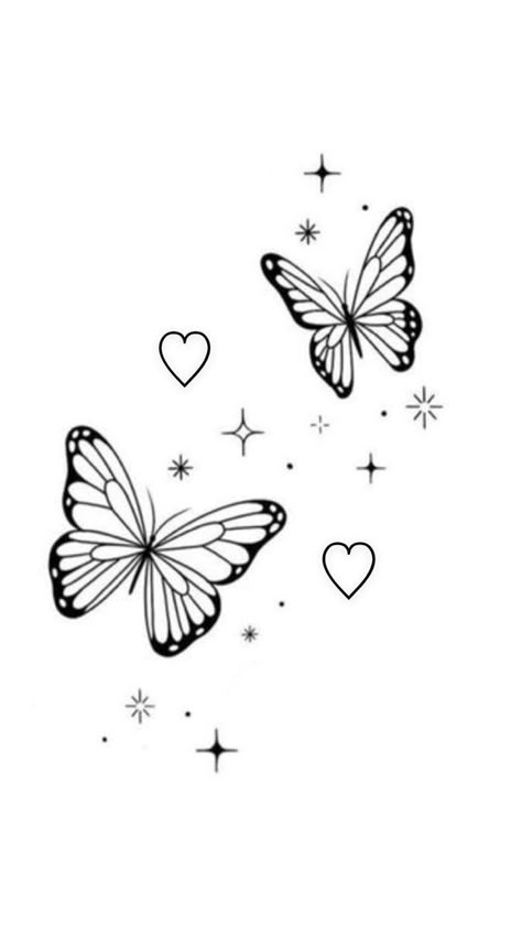 Butterfly Tattoo Stencil Design, Hopeless Romantic Tattoo, Butterfly Tattoo Stencil, Butterfly Tattoos On Arm, Cute Thigh Tattoos, Unique Butterfly Tattoos, Small Butterfly Tattoo, Mommy Tattoos, Pen Tattoo