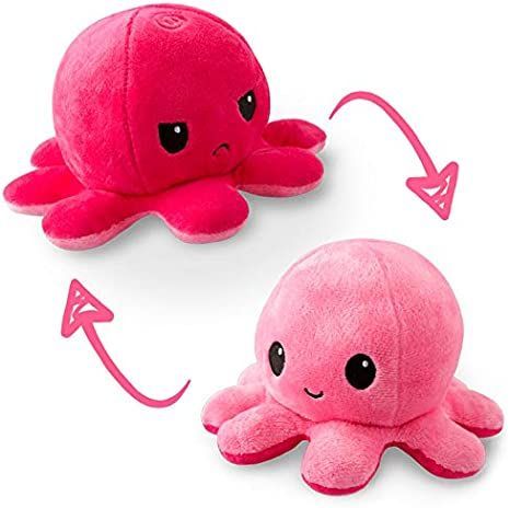 The Original Reversible Octopus Plushie | TeeTurtle’s Patented Design | Light Pink and Dark Pink | Show your mood without saying a word! https://amzn.to/3W6A1HB Flip Octopus Plush, Flip Octopus, Tiny Octopus, Reversible Octopus, Happy Lights, Preppy Gifts, Octopus Plush, Different Emotions, Unicorn Plush