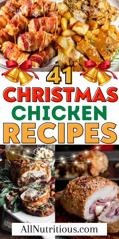 41 Yummy Christmas Chicken Recipes Christmas Feast Ideas, Winter Chicken Recipes, Alternative Christmas Dinner, Christmas Recipes Dinner, Christmas Chicken Recipes, Christmas Dinner Chicken, Best Christmas Dinner Recipes, Decadent Dinner, Sirtfood Diet