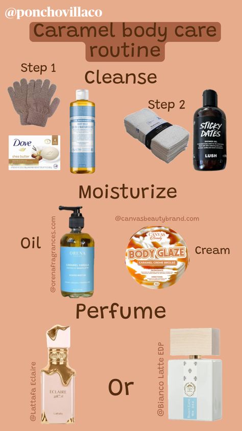 Indulge in Sweet Self-Care: Embrace a Luxurious Caramel Bodycare Routine for Smooth, Radiant Skin 🤤😋  #fallbodycare #howtosmelllikecaramel #caramelbodycare #vanillagirls #lush #stickydates Shower Routine To Smell Good, Routine To Smell Good, Caramel Creme Brulee, Caramel Skin, To Smell Good, Glo Up, Beauty Oil, Body Care Routine, Shower Routine