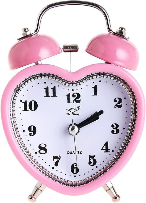 Light Alarm Clock, Aesthetic Room Ideas, Cute Twins, Bell Design, Tabletop Clocks, Clock Decor, Metal Heart, Eclectic Decor, Aesthetic Room