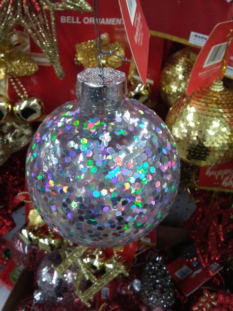 Holographic Christmas Tree, Holographic Christmas, Holographic Christmas Decor, Iridescent Christmas Tree Decorations, Diy Iridescent Ornaments, Christmas Tree With Irridescent Ornaments, Diy Sparkly Ornaments, Styrofoam Ball Crafts, Christmas Tree Inspo