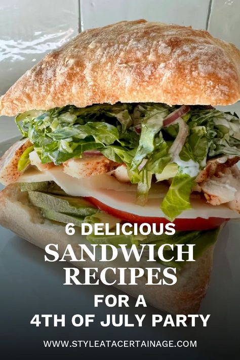 These spring and summer sandwiches are the perfect addition to your 4th of July party menu! With a variety of flavors and textures, there's something for everyone. So fire up the grill and get ready to celebrate America's birthday in style! 4th Of July Sandwiches, Summer Sandwiches Dinners, Spring Sandwiches, Handheld Recipes, Grilled Chicken Sandwich Recipes, Cold Sandwich Recipes, Steak Wraps, Barbecue Sandwiches, Sandwich Menu