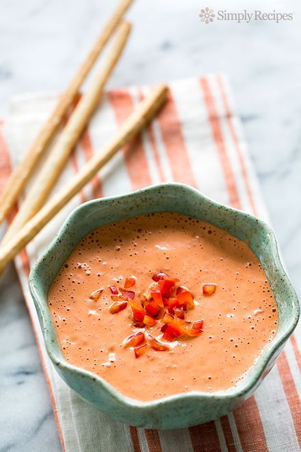 Roasted Red Bell Pepper Dip Recipe Bell Pepper Dip, Pepper Dip Recipe, Roasted Red Bell Pepper, Homemade Crunchwrap, Asparagus Dishes, Pepper Dip, Stuffed Pepper Dip, Homemade Crunchwrap Supreme, Red Bell Peppers