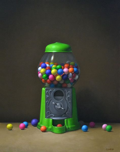 GREEN GUM BALL MACHINE BY TRISH COONROD Gumball Machine, Gum, Green