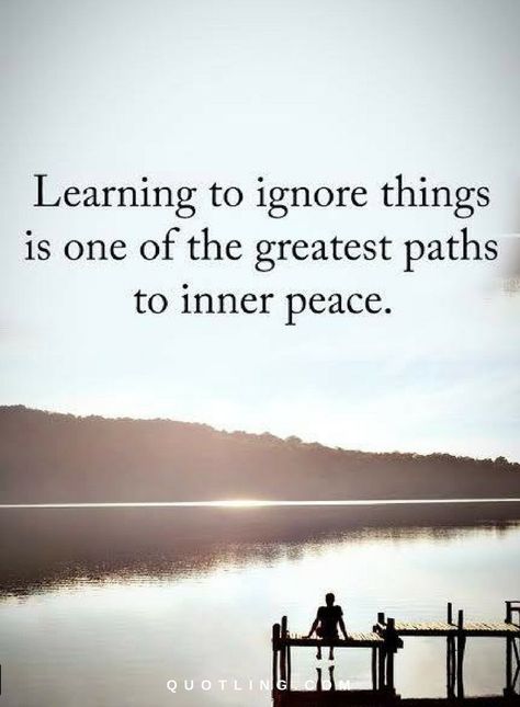 Quotes Learning to ignore things is one of the greatest paths to inner peace. Islam Peace, Inner Peace Quotes, Peace Quotes, Wise Quotes, Good Advice, Inner Peace, Great Quotes, Wisdom Quotes, True Quotes