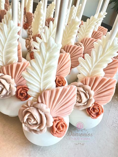 Boho Treat Table Ideas, Boho Treat Table, Boho Dessert Table Wedding, Boho Cakepops, Boho Treats, Boho Cake Pops, Elegant Cake Pops, Cake Pop Designs, Boho Cake