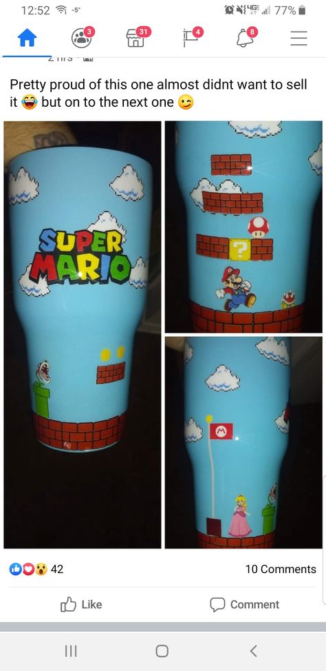 Pokemon Tumbler Ideas, Mario Tumbler, Pokemon Tumbler, Epoxy Cups, Fancy Flamingo, Yeti Cups, Homemade Stuff, Epoxy Tumblers, Glitter Tumbler Cups