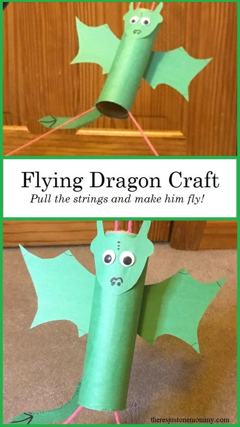 flying dragon craft -- make a flying toy with this STEM activity for kids Craft Dragon, Stem Activity For Kids, Cardboard Tube Crafts, Dragon Craft, Castle Crafts, Dragon Flying, Fun Stem Activities, Medieval Crafts, Stem Activity