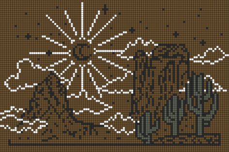 Western Alpha Pattern, Cryptid Alpha Pattern, Desert Alpha Pattern, Clouds Alpha Pattern, Crochet Alpha Pattern Landscape, Album Alpha Pattern, Smokey The Bears, Patchwork Sweater, Easy Pixel Art