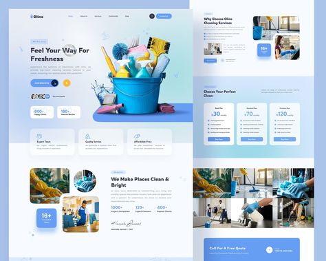 Clino - Cleaning service UIUX design :: Behance Web Design Cleaning Company, Cleaning Services Website Design, Cleaning Website Design Inspiration, Cleaning Service Website Design, Cleaning Company Website, Cleaning Company Branding, Clean Website Design Inspiration, Cleaning Website Design, Cleaning Service Website