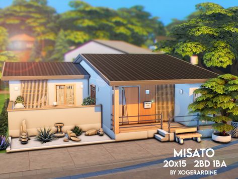 Sims 4 1 Bedroom House, Sims 4 20x15 House, Sims Modern House, Sims 4 Lots Residential, Small Suburban House, Sims 4 Small House, Sims 4 Residential Lots, Japanese House Modern, Sims 4 Japanese House