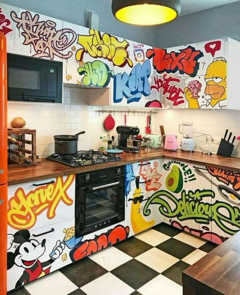 Graffiti Furniture, Graffiti Wall, Room Makeover Inspiration, Room Ideas Bedroom, Dream House Decor, Dream Home Design, Aesthetic Room Decor, Graffiti Art, Aesthetic Room