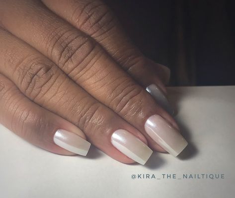 #whitechrome #whitechromenails #gelnailextensions #whitenails White Chrome Square Nails, Milky White Pearl Chrome Nails, Milky White Chrome Nails Short, Chrome White Square Nails, Chrome Pearl White Nails, Milky White Chrome Nails, Square Chrome Nails, Chrome White Nails, White Pearl Nails