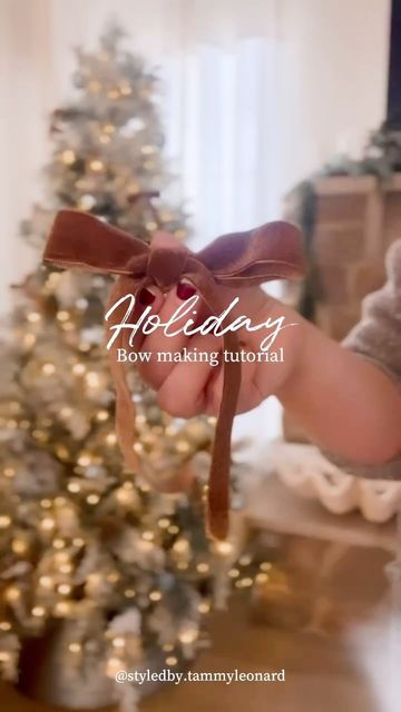 Tammy Leonard on Instagram: "Drop a 🎀 in the comments if you love beautiful bows! Here is an easy way I like to make bows for decorating the tree and for gift wrapping. There are so many bow styles you can create, but the double loop bows are by far the easiest to make and look absolutely stunning with velvet and satin fabric. You really don’t need a wire ribbon either to make this bow look full and beautiful. Step by step directions: 1.Create a loop to your desired loop size, hold it in place with your thumb 2.Wrap the furthest bow tail under the other tail and over around your thumb. 3.Twist if you have a one sided fabric to show the fabric. 4. Thread the tail through the knot around your thumb. Use your thumb to help guide the fabric through. 5. Pull the fabric through to create y Sea Glass Window Art, Sea Glass Window, Bow Styles, Bow Making Tutorials, Loopy Bow, Make Bows, Farmhouse Style Christmas, Glass Window Art, Christmas Tree Bows