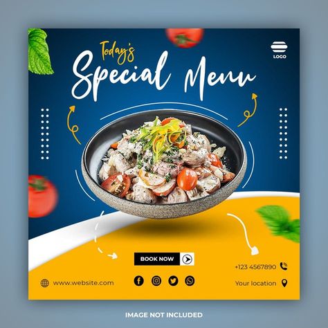 Special food social media post banner te... | Premium Psd #Freepik #psd #banner Food Social Media Post, Food Social Media, Template Menu, Restaurant Social Media, Food Promotion, Social Media Branding Design, Food Menu Template, Banner Design Inspiration, Food Template