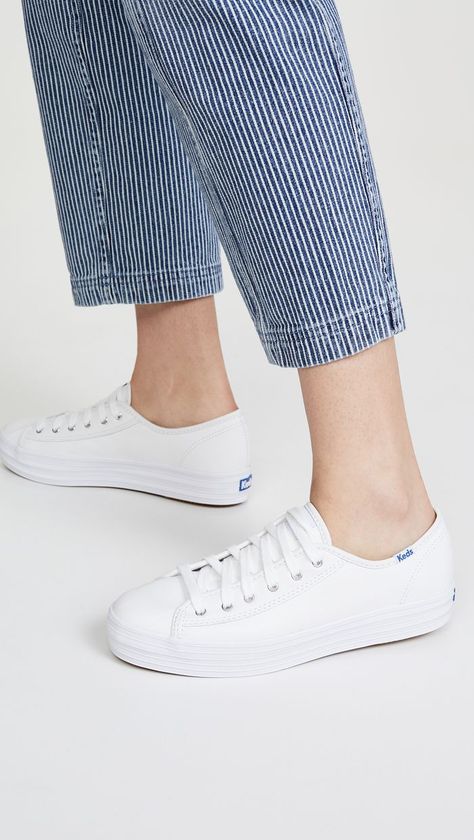 5 Basics Later, and You're Practically French | Who What Wear Keds Triple Kick, Rubber Sole Boots, Champion Sneakers, Keds Sneakers, Amazon Black Friday, Keds Champion, Joggers Outfit, Push Ups, Keds Shoes