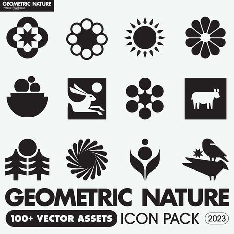 Geometric Nature Icon Pack (hvnter.net) on Behance Iconography Design, Geometric Icons, Plant Icons, Ui Illustration, Nature Icon, Types Of Texture, Plant Icon, Geometric Nature, Map Icons