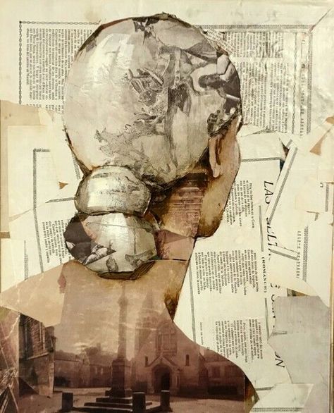 Watercolour Collage, Surreal Collage Art, Mixed Media Portrait, Newspaper Art, Collage Art Projects, Surreal Collage, Magazine Collage, Paper Collage Art, Collage Art Mixed Media