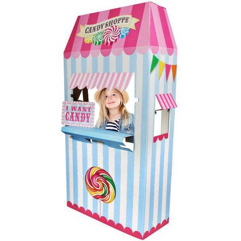 Candy Shoppe Cardboard Stand - 6' Tall Circus Party Games, Carnival Candy, Cardboard Stand, Cardboard Standup, Candy Stand, Carnival Themed Party, Kids Play Tent, Candyland Birthday, Candyland Party