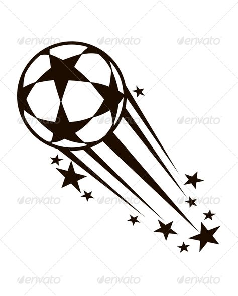 Speeding Ball Decorated with Stars Bikes Stickers, Fitness Vector, Motion Lines, Sports Logo Inspiration, Salon Logo Design, Car Sticker Design, Speed Ball, Black And White Vector, Bike Stickers