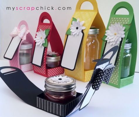 Jam Gift, Jar Of Jam, Gift Wraps, Gift Holders, Jar Candles, Spring Cards, Diy Gift Box, Jam Jar, Card Tutorial