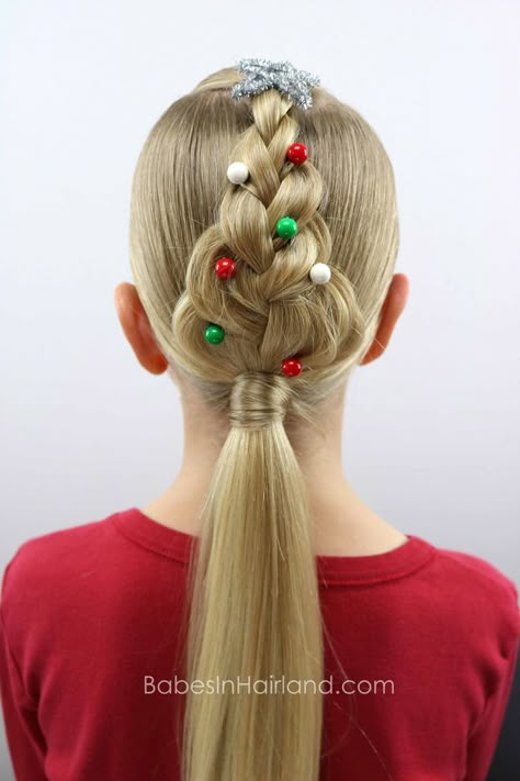 For an easy Christmas hairstyle, try this cute Christmas Tree Braid from BabesInHairland.com | hair | braids | hairstyle | easy hairstyle | Xmas Hairstyles, Tree Braid, Christmas Hairstyle, Hairstyle Easy, Tree Braids, Cool Braid Hairstyles, Easy Hairstyle, Christmas Hairstyles, Cute Christmas Tree