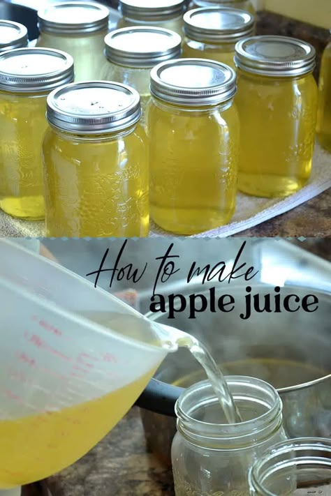 Homemade Apple Juice, Apple Juice Recipe, Canning Fruit, Home Canning Recipes, Canned Food Storage, Homemade Juice, Canning Food Preservation, Food Canning, Canning Ideas