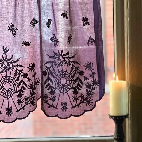 Gothic Bedding and Home Decor - Dark Glamor by Sin in Linen Folky Home Decor, Whismgothic Room Decor, Goth Vintage Decor, Purple Goth Decor, Whimsical Goth Kitchen, Soft Goth Decor, Whimsical Goth Decor, Whimsigoth Curtains, Whimsy Goth Kitchen