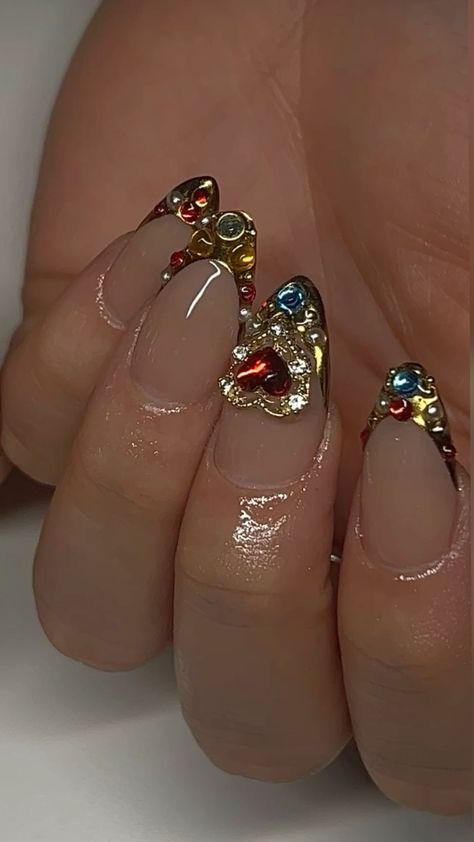 Fire Nails, Dream Nails, Pretty Acrylic Nails, Rhinestone Nails, Best Acrylic Nails, Cute Nail, Cute Acrylic Nails, Nail Inspiration, Nails Inspo