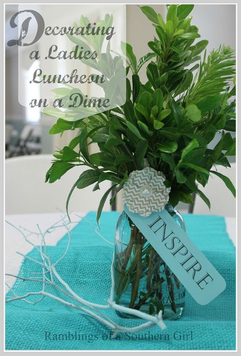 Spring Luncheon Ideas Ladies Lunch Table Decorations, Luncheon Decor Ideas, Christian Table Decorations, Womens Conference Decorations Church, Bridal Shower Table Scape, Ladies Luncheon Ideas Table Decorations, Breakfast Table Decorations, Luncheon Centerpieces, Church Table