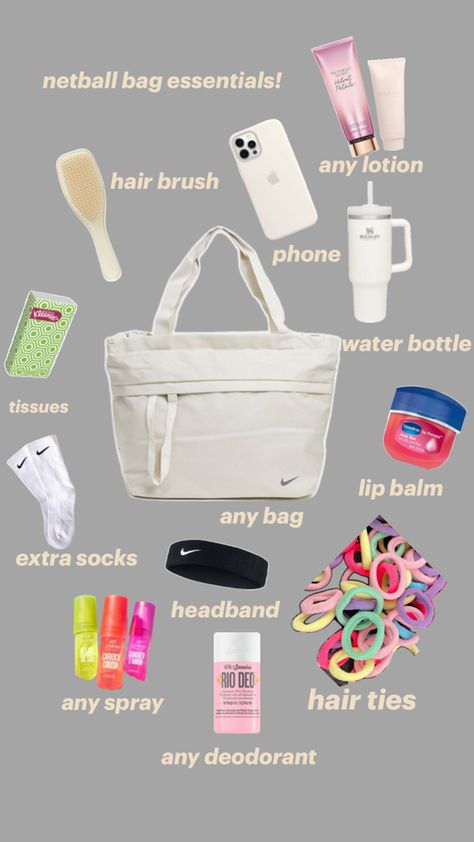 essentials Sports Bag Essentials, Soccer Bag, Christmas Cruises, Road Trip Activities, School Bag Essentials, Backpack Essentials, Netball, Bag Essentials, Essential Bag