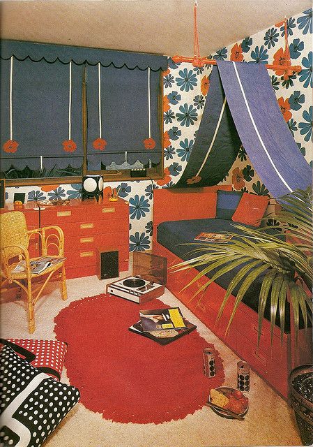 Bedroom For ATeenage Girl by glen.h, via Flickr Vintage Bedroom Ideas 70s, 70s Room, Retro Rooms, Retro Bedrooms, Retro Interior Design, Living Vintage, 70s Home Decor, Vintage Interior Design, Deco Retro